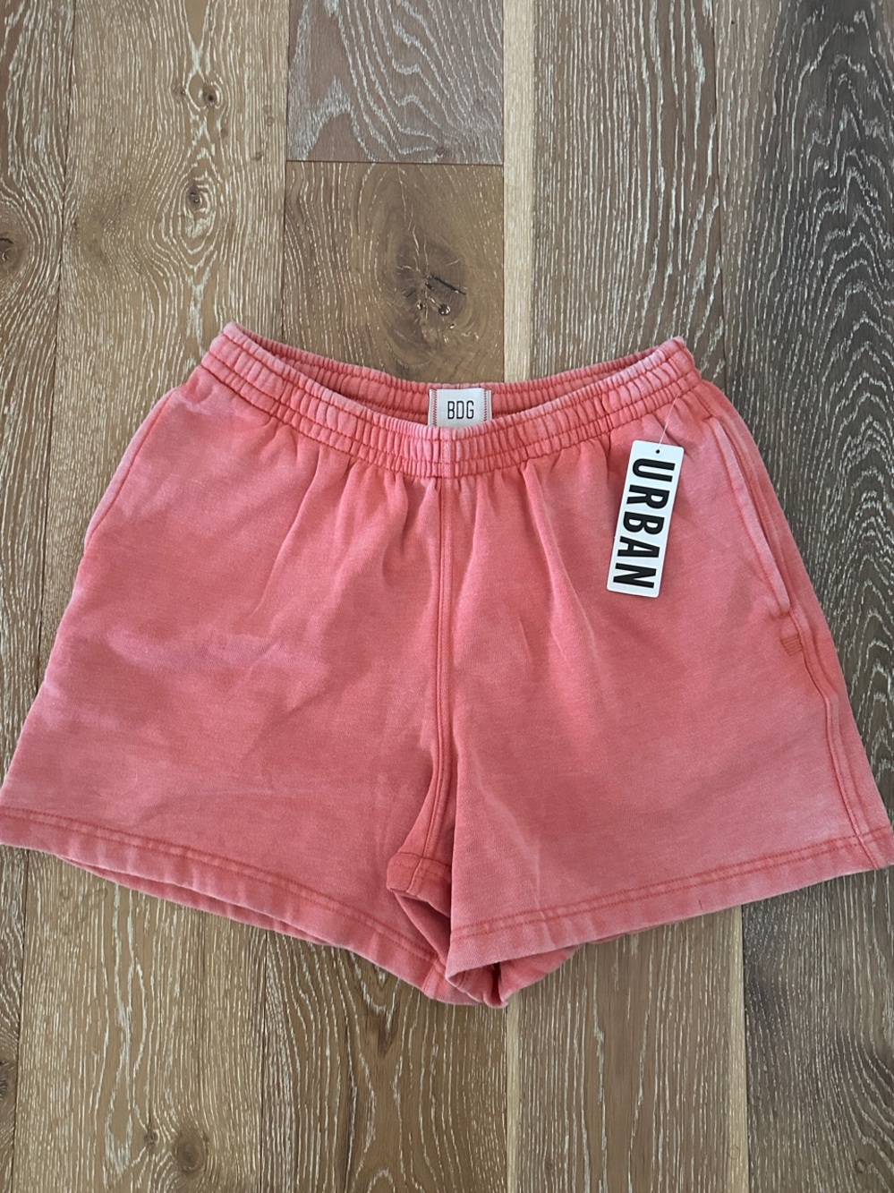 NWT! BDG Men’s Coral Pink Athletic Sweat Drawstring Shorts, Medium